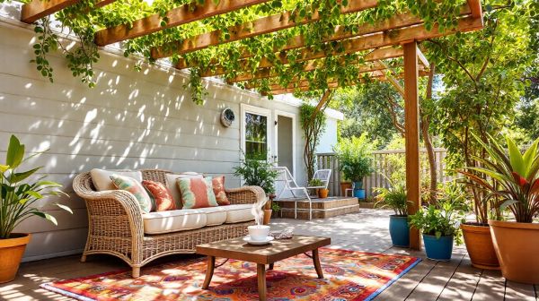 Idées confortables pour optimiser l'espace de votre terrasse mobil-home
